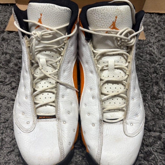 Air Jordan 13 Retro Shoes Mens Size 13 White Orange Black Starfish 414571-108 - Picture 2 of 7